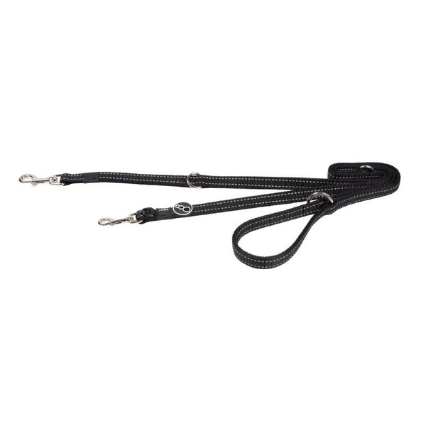 Rogz Multi-Lead Stop-Pull Reflective Dog Lead Black Medium