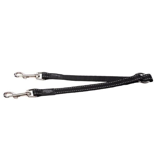 Rogz Double Splitter Reflective Nylon Dog Lead Black Large