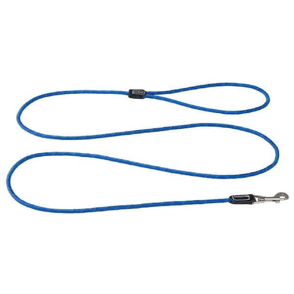 Rogz Classic Rope Genuine Leather Cuffs Dog Lead Blue Small