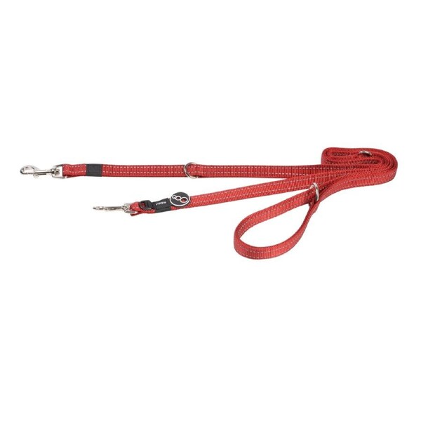 Rogz Multi-Lead Stop-Pull Reflective Dog Lead Red Medium