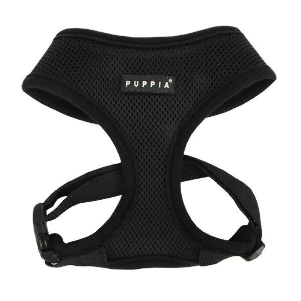 Puppia Soft Polyester Adjustable Dog Harness Black Large