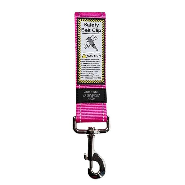 Rogz Dog Utility Car-Safe Reflective Pet Dog Safety Belt Clip Pink