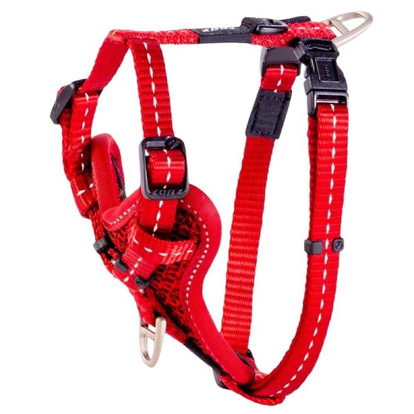 Rogz Control Stop-Pull Dog Harness Padded Red Small