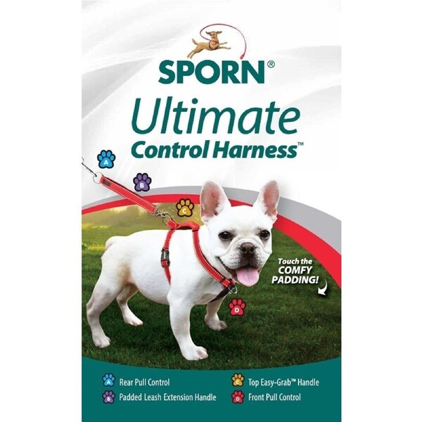 Sporn Ultimate Front Rear Pull Control Dog Harness Black Small