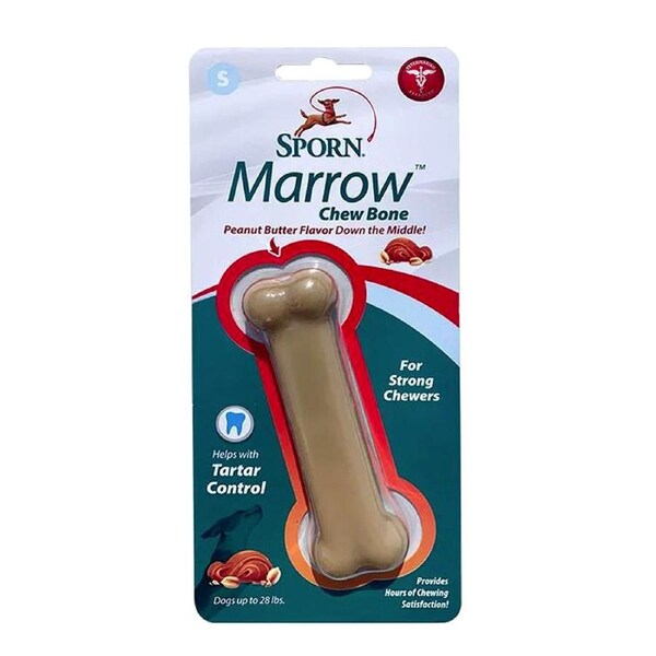 Sporn Marrow Chew Bone Dental Dog Toy Peanut Butter Flavour Small