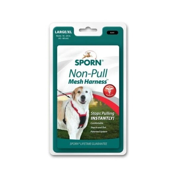 Sporn Mesh Non-Pull Nylon Dog Harness Black Large/XL