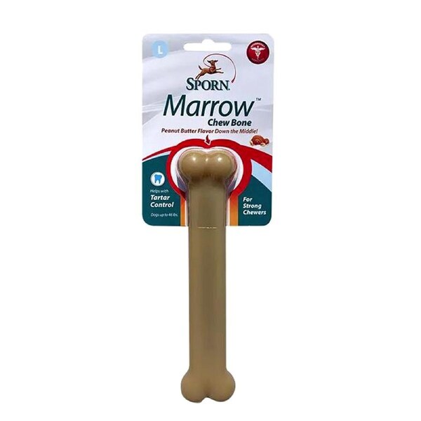 Sporn Marrow Chew Bone Dental Dog Toy Peanut Butter Flavour Large