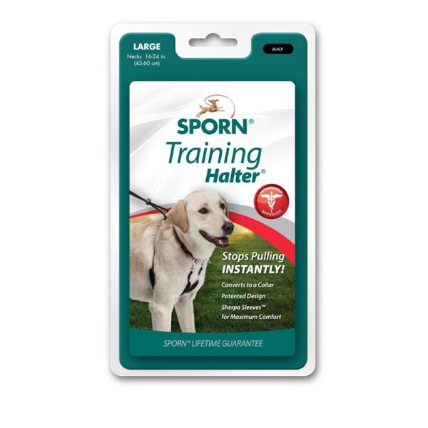 Sporn Training Halter Stop-Pull Dog Halter Black Large