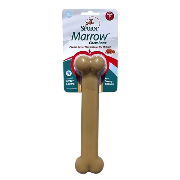 Sporn Marrow Chew Bone Dental Dog Toy Peanut Butter Flavour XL