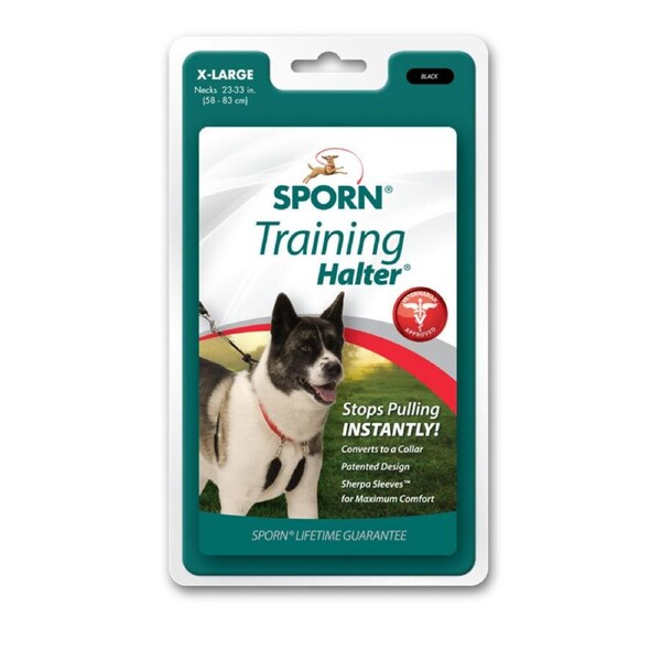 Sporn Training Halter Stop-Pull Dog Halter Black XL