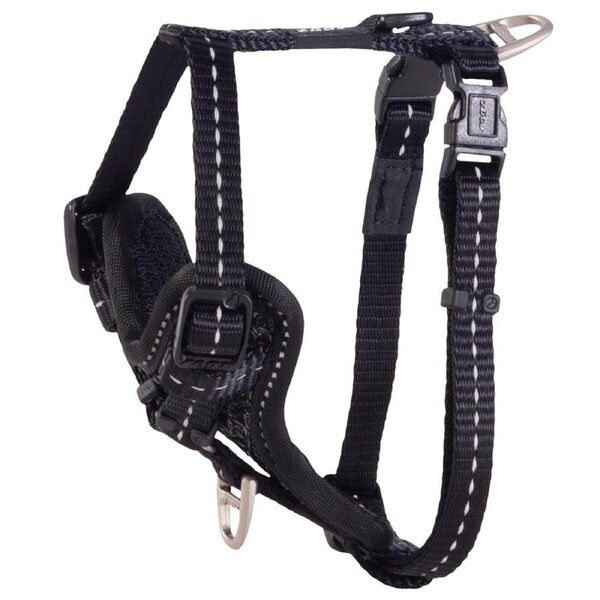 Rogz Control Stop-Pull Dog Harness Padded Black Small