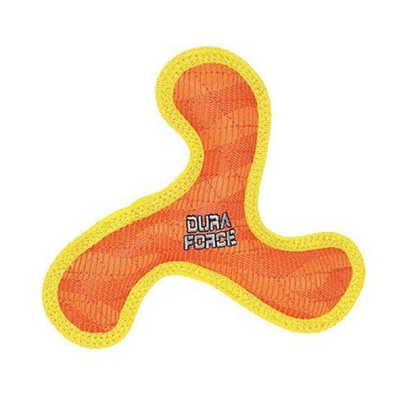 DuraForce Jr Boomerang Tiger Dog Squeaker Toy Orange/Yellow 19cm