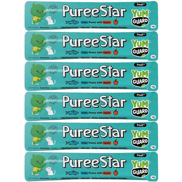 Yumguard Puree Star Hake w/ Apple Cat Treat 14g x 6 Pack