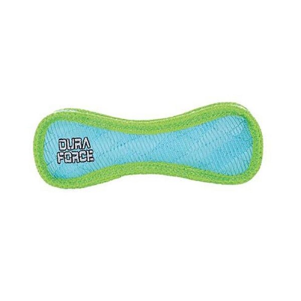 DuraForce Jr Bone Tiger Dog Squeaker Toy Blue/Green 21cm