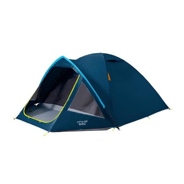 Vango Alpha 400 CLR 4 Person Camping & Hiking Tent - Earth Series - Blue CLR