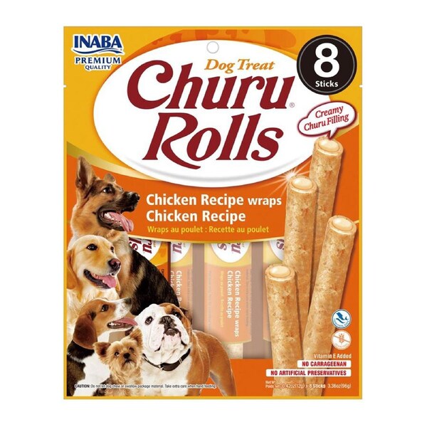 Inaba Churu Rolls Dog Treat Chicken Recipe 6 x 96g