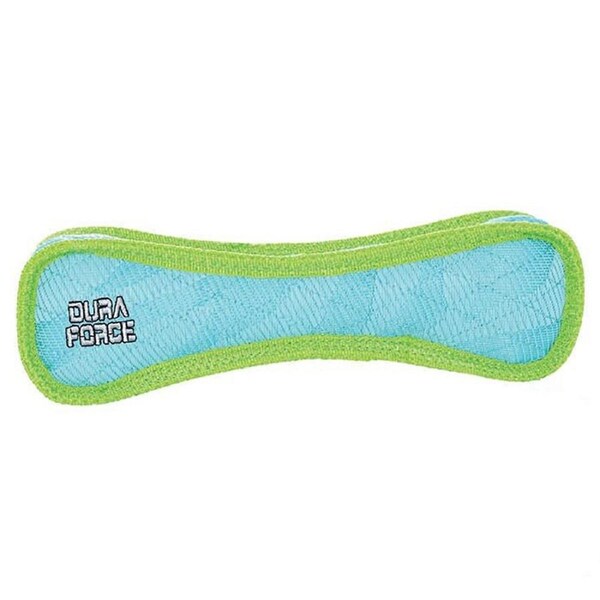 DuraForce Bone Tiger Dog Squeaker Toy Blue/Green 28.5cm