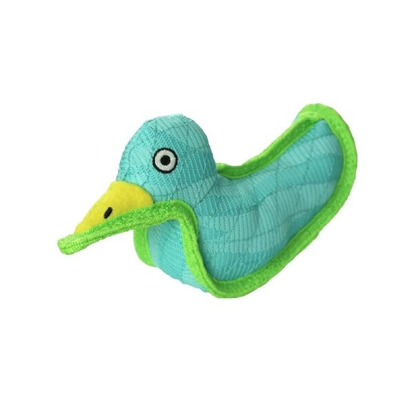 DuraForce Duck Interactive Play Pet Dog Squeaker Toy Tiger Blue