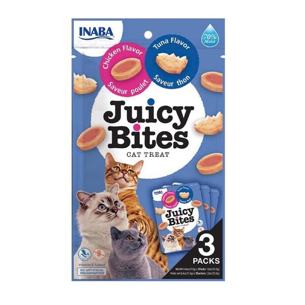 Inaba Juicy Bites Cat Treat Tuna & Chicken Flavor 6 x 34g
