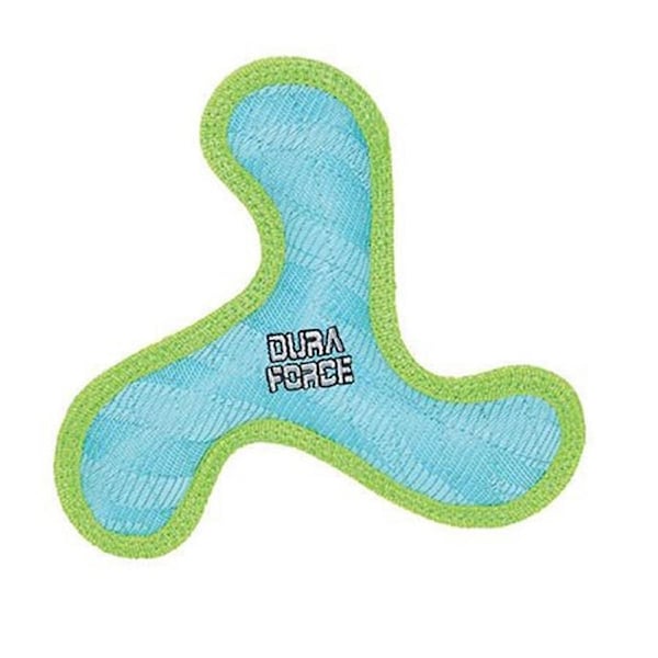 DuraForce Jr Boomerang Tiger Dog Squeaker Toy Blue/Green 19cm