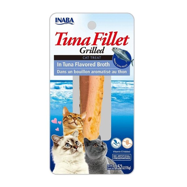Inaba Tuna Fillet Grilled Cat Treat in Tuna Flavored Broth 6 x 15g