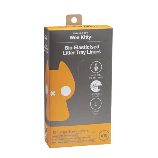 Rufus & Coco Wee Kitty Bio Elasticised Litter Tray Liners Large 10 Pack