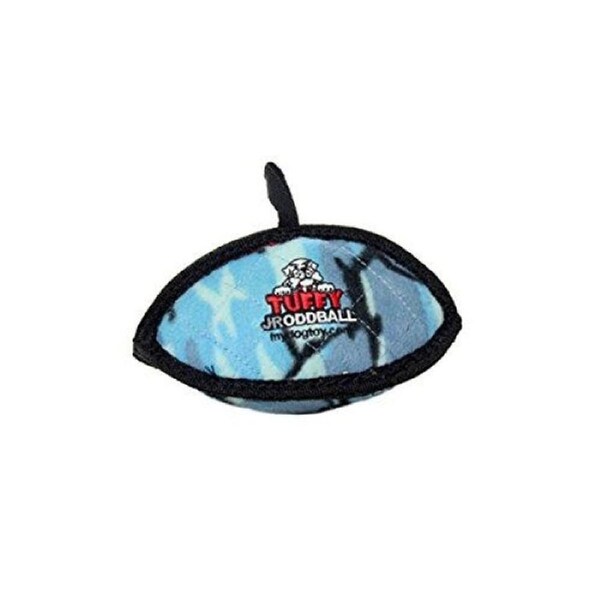 Tuffy Jr Odd Ball Interactive Play Durable Pet Dog Toy Camo Blue