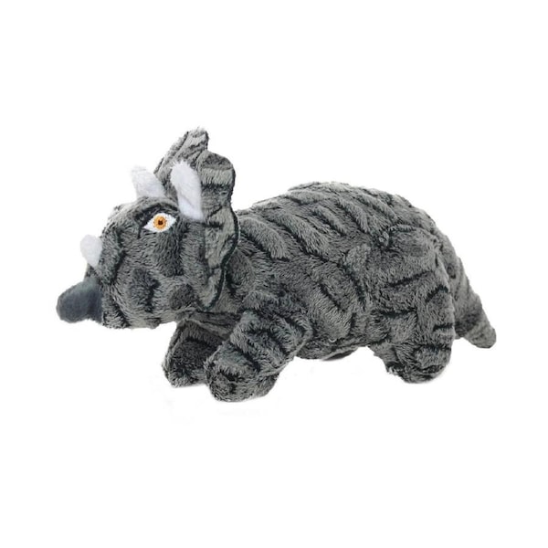 Tuffy Mighty Dinosaur Jr Triceratops Interactive Play Dog Squeaker Toy Junior