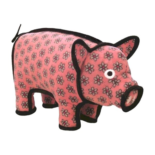 Tuffy Barnyard Series Polly Piggy Plush Dog Toy Pink