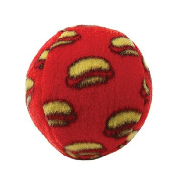 Tuffy Mighty Toy Ball Plush Dog Squeaker Toy Medium Red