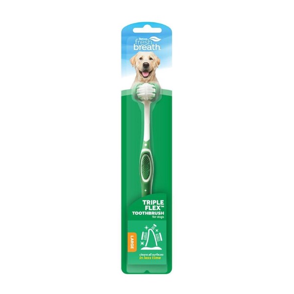 Tropiclean Fresh Breath Tripleflex Dog Toothbrush Large