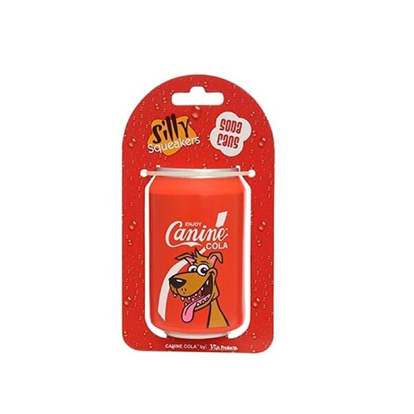 Tuffy Silly Squeaker Soda Can Canine Cola Interactive Play Pet Dog Toy