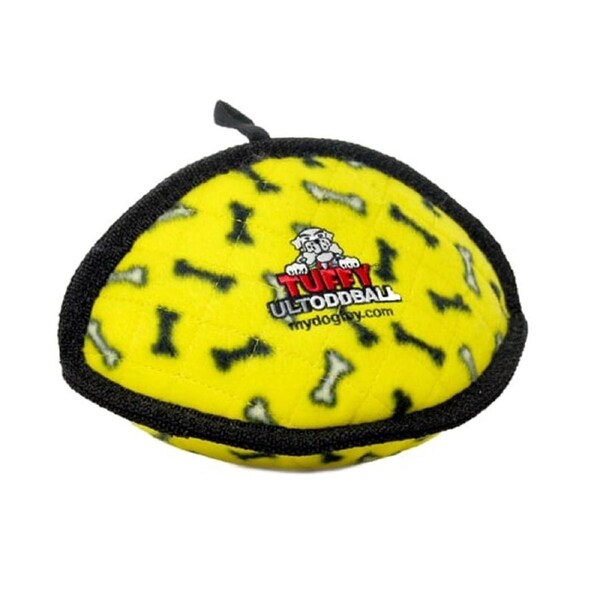 Tuffy Ultimate Odd Ball Interactive Play Pet Dog Toy Yellow Bones