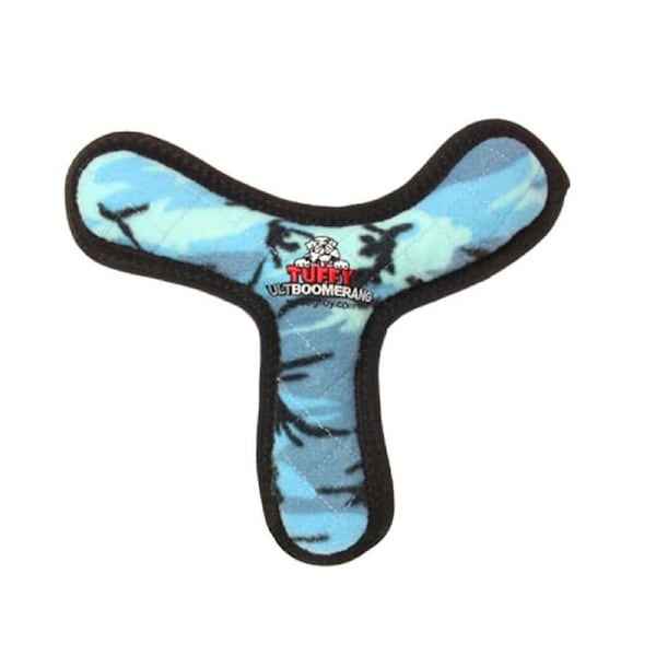 Tuffy Ultimate Boomerang Interactive Play Dog Squeaker Toy Camo Blue
