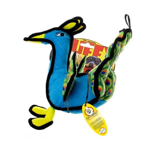 Tuffy Zoo Animal Series Peacock Interactive Play Dog Squeaker Toy