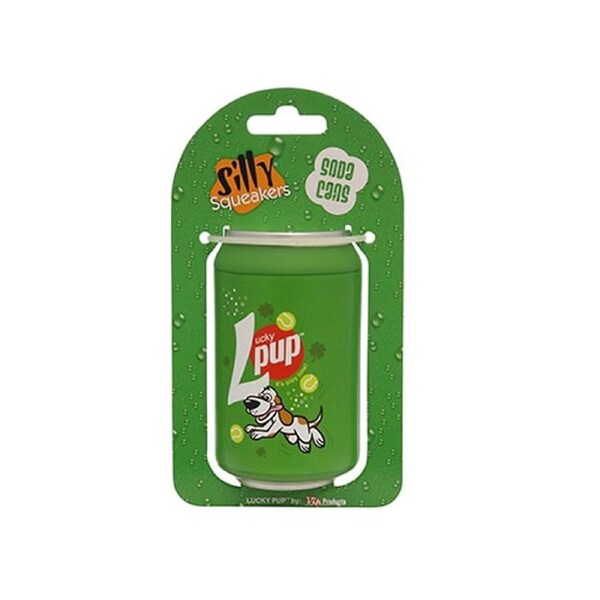 Tuffy Silly Squeaker Soda Can Lucky Pup Interactive Play Pet Dog Toy