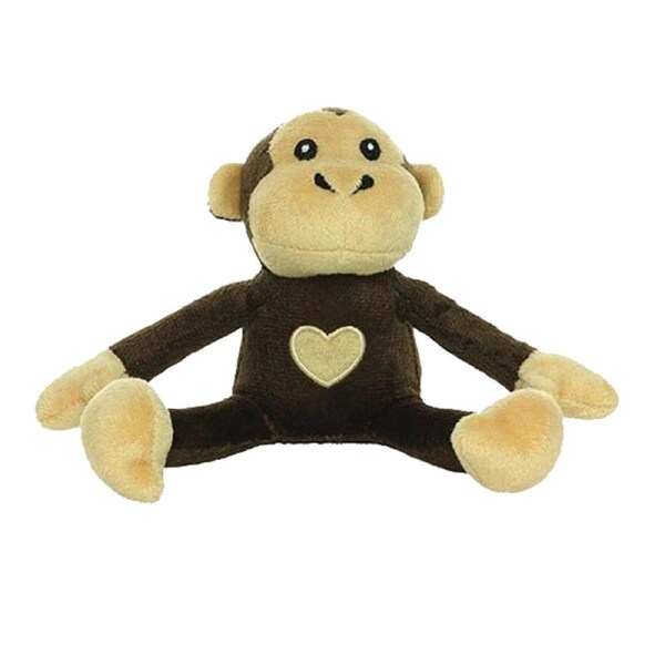 Tuffy Mighty Toy Safari Series Jr Max The Monkey Plush Dog Toy Brown