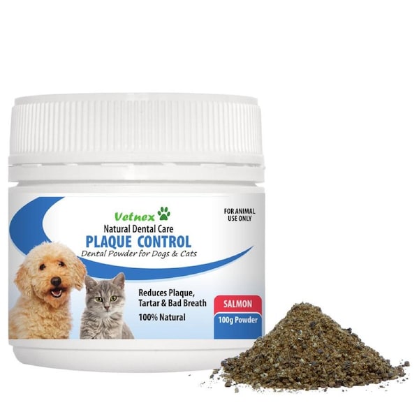 Vetnex Natural Dental Care Plaque Control Powder Salmon for Dogs & Cats 100g