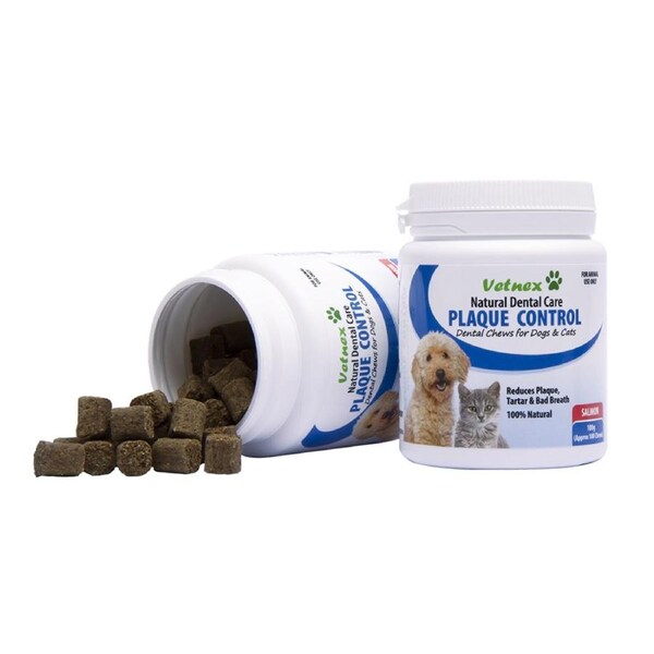 Vetnex Natural Dental Care Plaque Control Chews Salmon for Dogs & Cats 100g