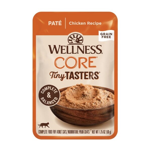 Wellness Core Adult Tiny Tasters Pate Wet Cat Food Chicken Recipe 50g x 12