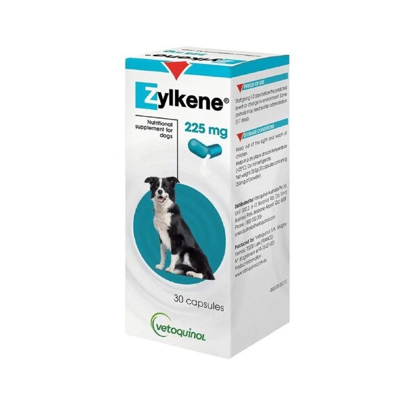 Zylkene Relax & Calm Supplement for Dogs 225mg Up to 30kg 30 Caps