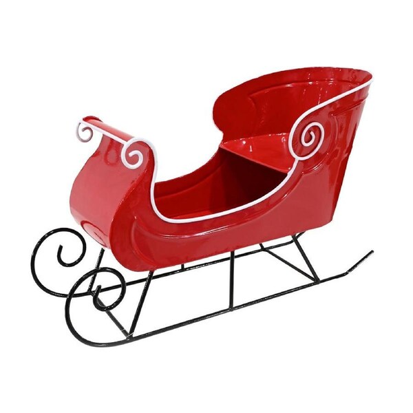 Classic Red Christmas Metal Sleigh 44cm