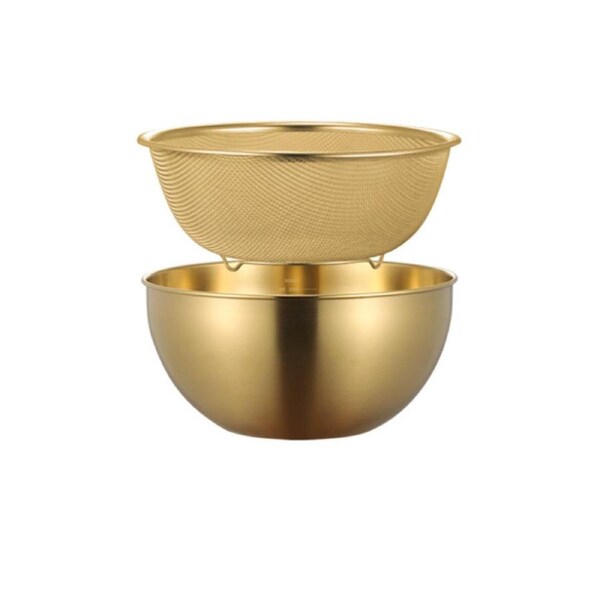 JOYBUY 2pcs Stainless Steel Colander Basket Strainer Colander Basket Washing Vegetables Basket Metal Basin
