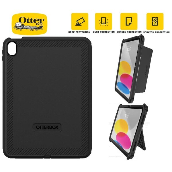 OtterBox Defender Apple iPad (10.9') 11th Gen (A16) / iPad 10th Gen Case Black- No Retail Packaging - DROP+ 2X Military Standard, 7 Years Warranty 77-89955
