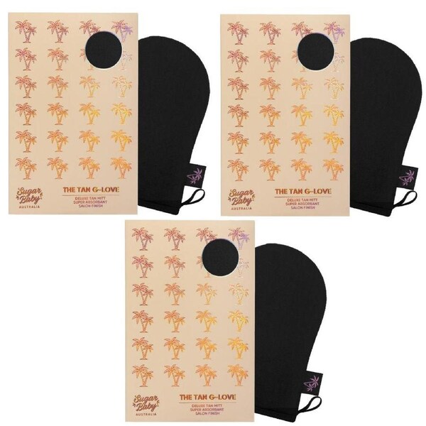3x SugarBaby The Tan G-Love Deluxe Self Tanning Mitt Salon Finish
