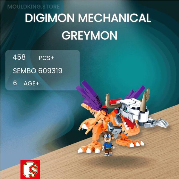 SEMBO 609319 Digimon Mechanical Greymon with 458 Pieces