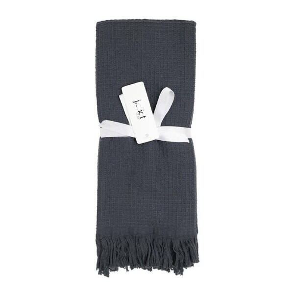 J.Elliot Camilla set of 2 waffle bath hand towels coal