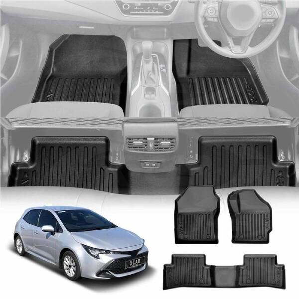 3D Floor Mats for Toyota Corolla Hatchback Auto 2018-Onwards Heavy Duty All Weather Car Mats Carpet Liner Set
