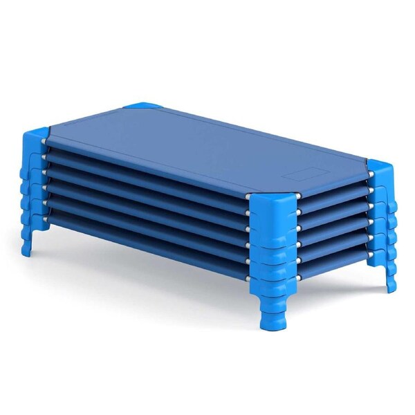 Giantex Stackable Cots Space-Saving Daycare Cots w/Metal Frame & Oxford Cloth Blue