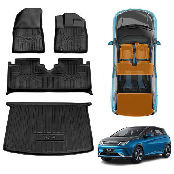 3D Floor Mats Boot Liner for BYD Dolphin 2023-2025 All Weather Heavy Duty Cargo Car Trunk Luggage Tray